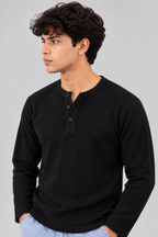 WAFFLE KNIT HENLEY