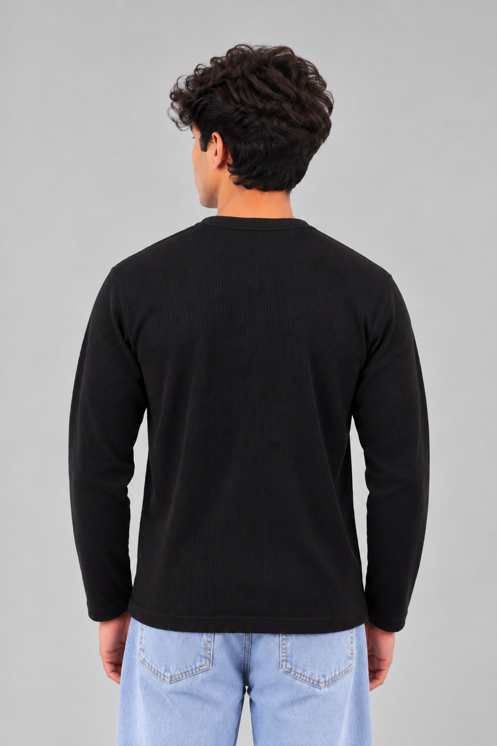 WAFFLE KNIT HENLEY