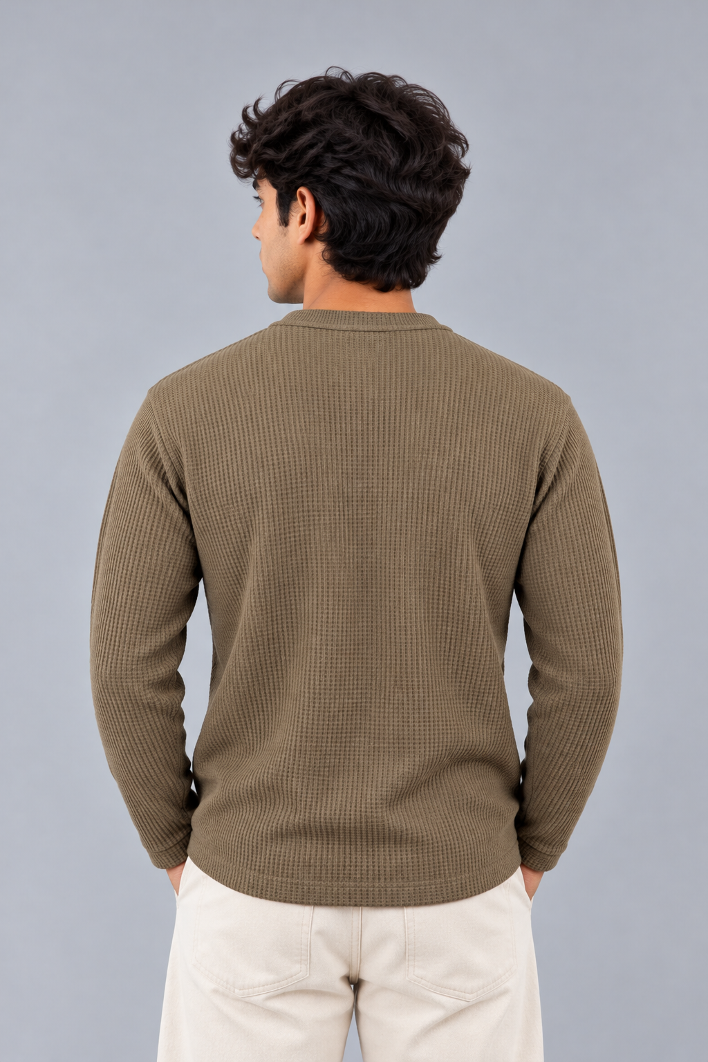 WAFFLE KNIT HENLEY