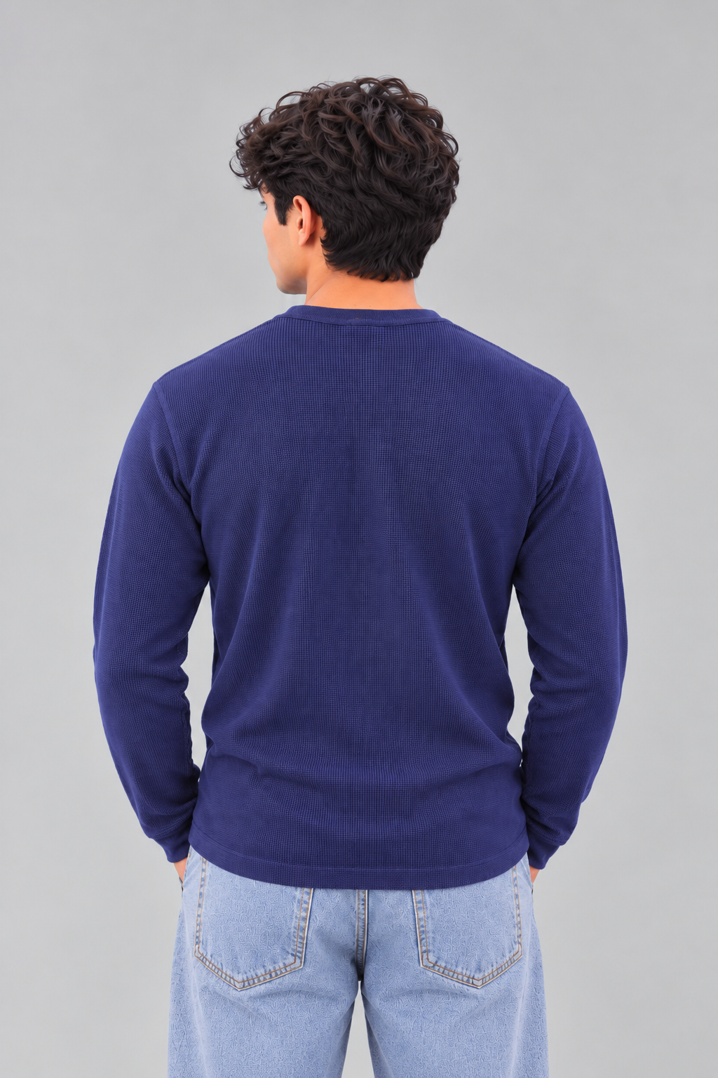 WAFFLE KNIT HENLEY