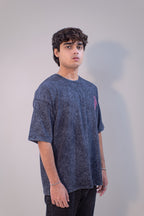 GRAPHIC WASHED OVERSIZED T-SHIRT- STOP WAR