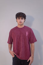 GRAPHIC WASHED OVERSIZED T-SHIRT- STOP WAR