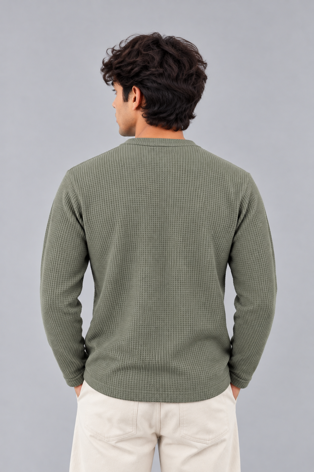 WAFFLE KNIT HENLEY