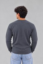 WAFFLE KNIT HENLEY