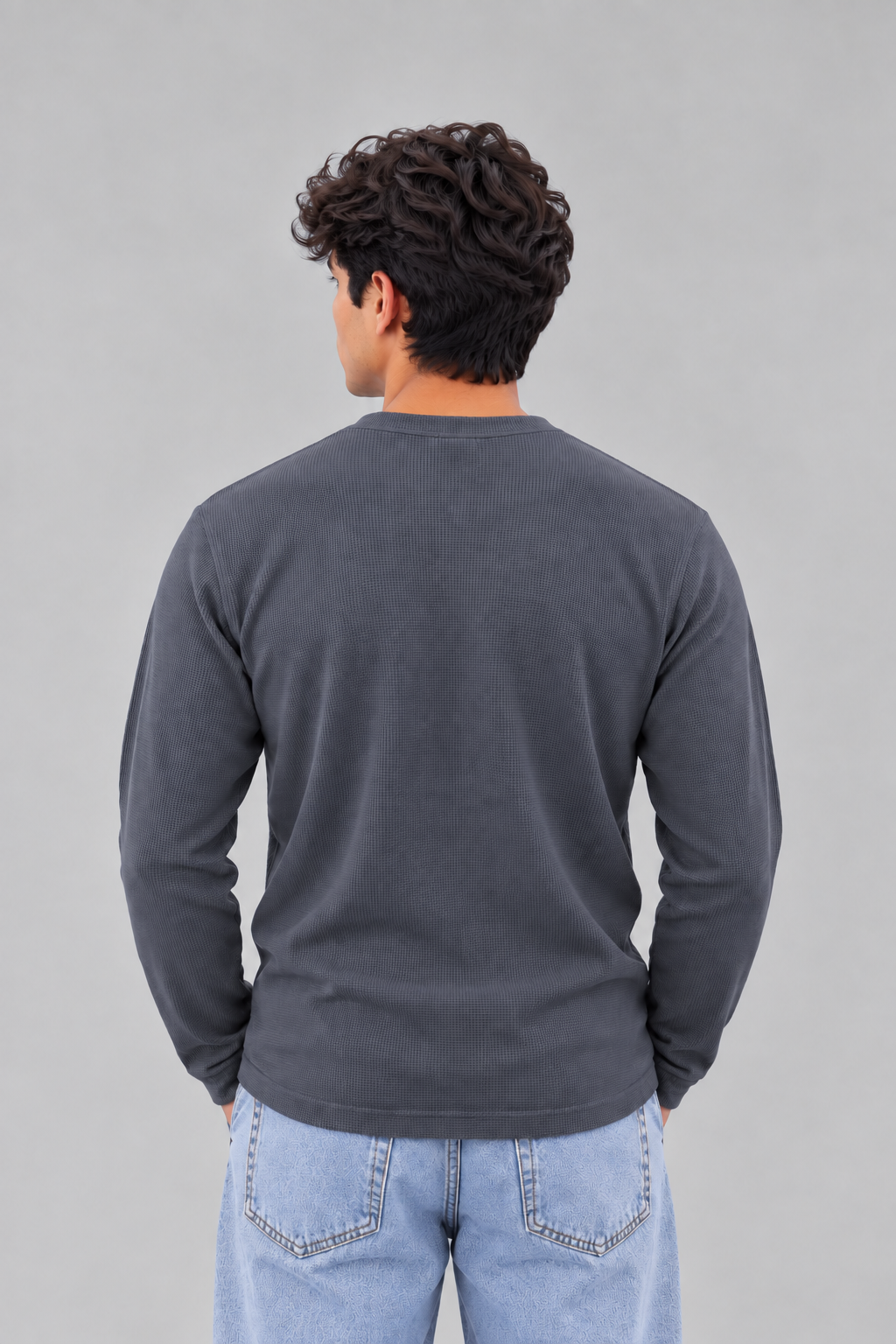 WAFFLE KNIT HENLEY