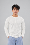 WAFFLE KNIT HENLEY