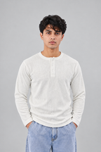 WAFFLE KNIT HENLEY