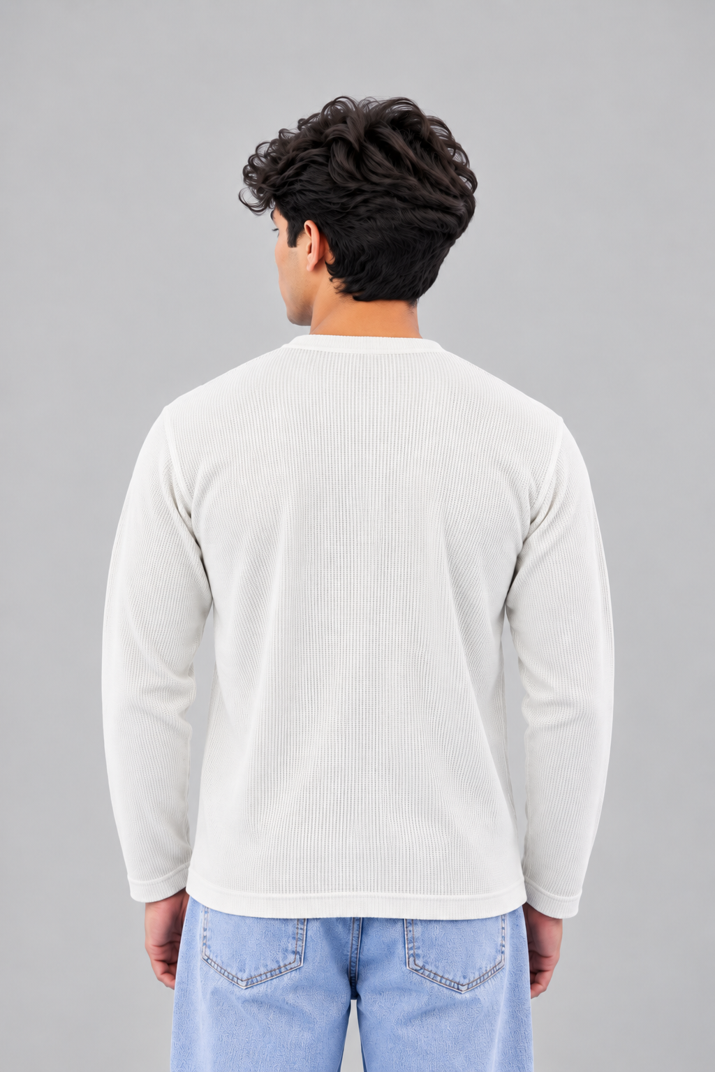 WAFFLE KNIT HENLEY